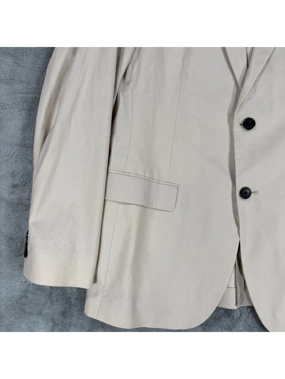 Theory Mens Blazer Jacket Beige Made In Turkey Sport Coat Two Button